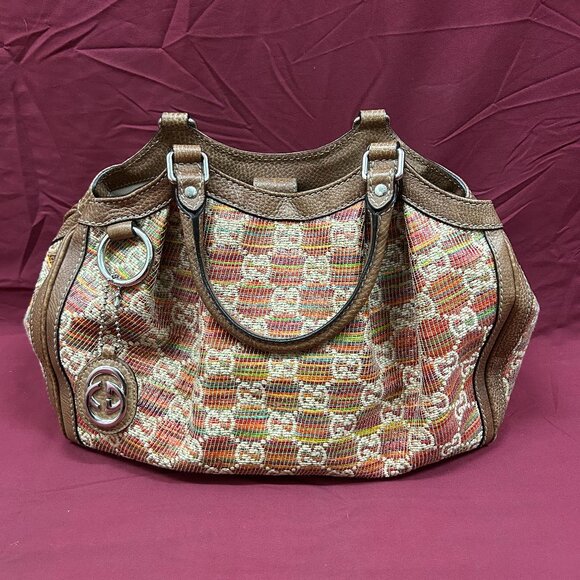 Gucci Sukey Multicolor Medium Handbag Purse "Neiman Marcus Exclusive" 211944 - Picture 1 of 14